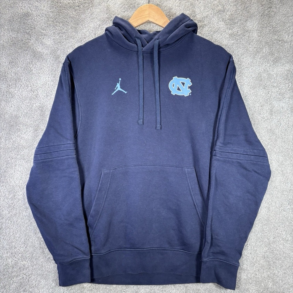 Nike Air Jordan North Carolina Tar Heels Hoodie Sweatshirt Mens S Blue Back Logo